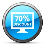 Computer Monitor icon on a round button - BrightSeries N108