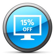 Computer Monitor icon on a round button - BrightSeries N130
