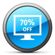 Computer Monitor icon on a round button - BrightSeries N135
