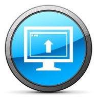 Computer Monitor icon on a round button - BrightSeries N142