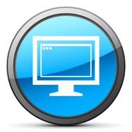 Computer Monitor icon on a round button - BrightSeries N162