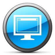Computer Monitor icon on a round button - BrightSeries N163