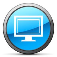 Computer Monitor icon on a round button - BrightSeries N164