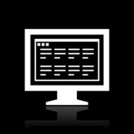 Computer Monitor icon on a black background - WhiteSeries N86