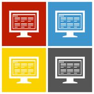 Computer Monitor icon on square buttons - SquareSeries N167