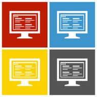 Computer Monitor icon on square buttons - SquareSeries N168