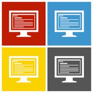 Computer Monitor icon on square buttons - SquareSeries N169