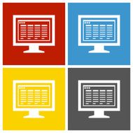 Computer Monitor icon on square buttons - SquareSeries N170