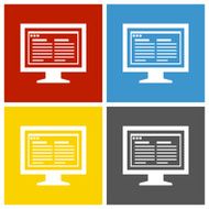 Computer Monitor icon on square buttons - SquareSeries N172