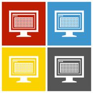 Computer Monitor icon on square buttons - SquareSeries N175