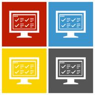 Computer Monitor icon on square buttons - SquareSeries N176