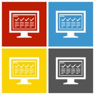 Computer Monitor icon on square buttons - SquareSeries N177