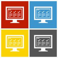 Computer Monitor icon on square buttons - SquareSeries N178