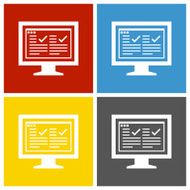 Computer Monitor icon on square buttons - SquareSeries N179
