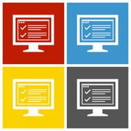 Computer Monitor icon on square buttons - SquareSeries N180