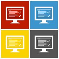 Computer Monitor icon on square buttons - SquareSeries N181