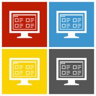 Computer Monitor icon on square buttons - SquareSeries N183