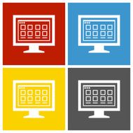 Computer Monitor icon on square buttons - SquareSeries N184