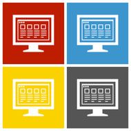 Computer Monitor icon on square buttons - SquareSeries N185