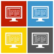 Computer Monitor icon on square buttons - SquareSeries N187