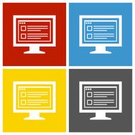Computer Monitor icon on square buttons - SquareSeries N188