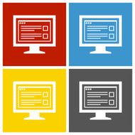 Computer Monitor icon on square buttons - SquareSeries N189
