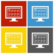 Computer Monitor icon on square buttons - SquareSeries N190