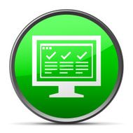 Computer Monitor icon on a round button - SlenderSeries N174