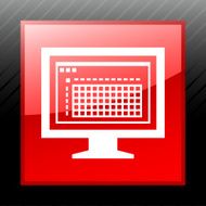 Computer Monitor icon on a square button - SleekSeries N158