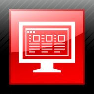 Computer Monitor icon on a square button - SleekSeries N170