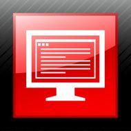 Computer Monitor icon on a square button - SleekSeries N177