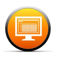 Computer Monitor icon on a round button - SimpleSeries N157