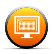 Computer Monitor icon on a round button - SimpleSeries N158