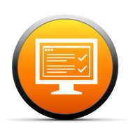 Computer Monitor icon on a round button - SimpleSeries N164