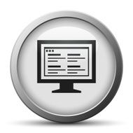 Computer Monitor icon on a silver button - SilverSeries N153