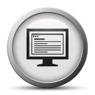 Computer Monitor icon on a silver button - SilverSeries N154
