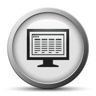 Computer Monitor icon on a silver button - SilverSeries N155