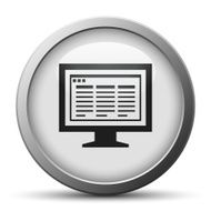 Computer Monitor icon on a silver button - SilverSeries N156