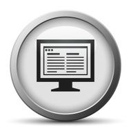 Computer Monitor icon on a silver button - SilverSeries N157