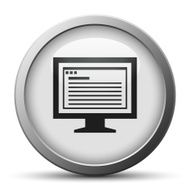 Computer Monitor icon on a silver button - SilverSeries N158