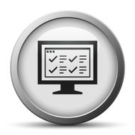 Computer Monitor icon on a silver button - SilverSeries N161
