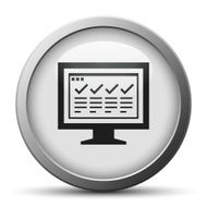 Computer Monitor icon on a silver button - SilverSeries N162