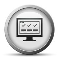 Computer Monitor icon on a silver button - SilverSeries N163