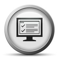 Computer Monitor icon on a silver button - SilverSeries N165
