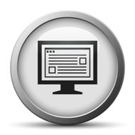 Computer Monitor icon on a silver button - SilverSeries N167