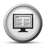 Computer Monitor icon on a silver button - SilverSeries N168