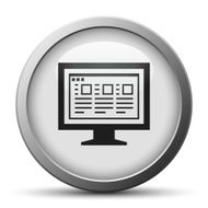 Computer Monitor icon on a silver button - SilverSeries N171