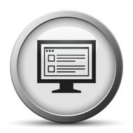 Computer Monitor icon on a silver button - SilverSeries N173