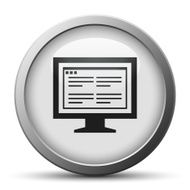 Computer Monitor icon on a silver button - SilverSeries N177