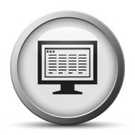 Computer Monitor icon on a silver button - SilverSeries N179